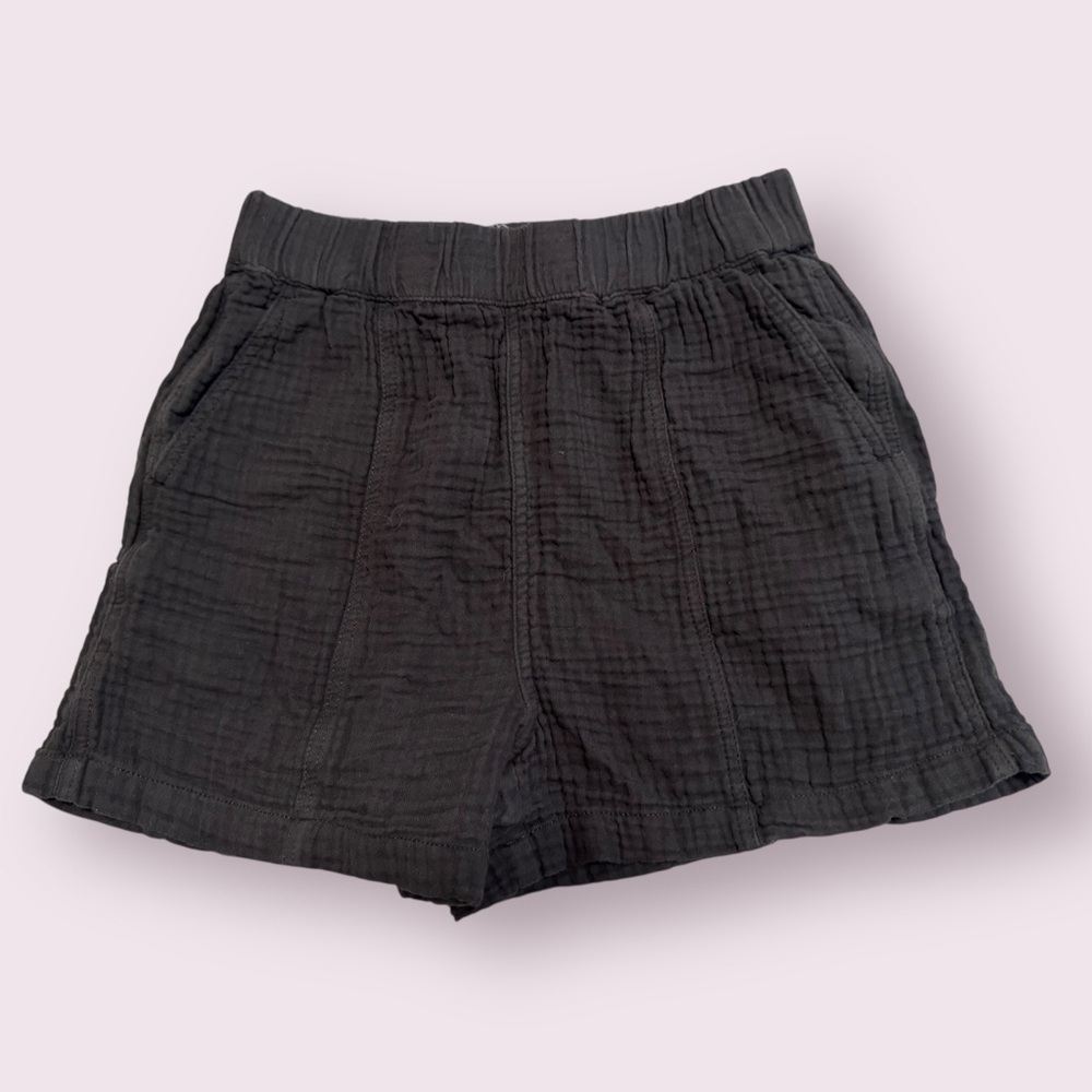 Madewell High Rise Textured Pull On Shorts Black Size XS